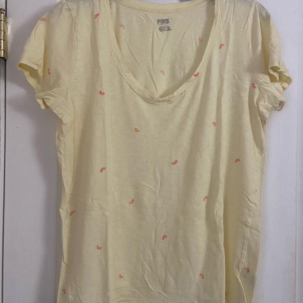 PINK Victoria's Secret Light Yellow Tee